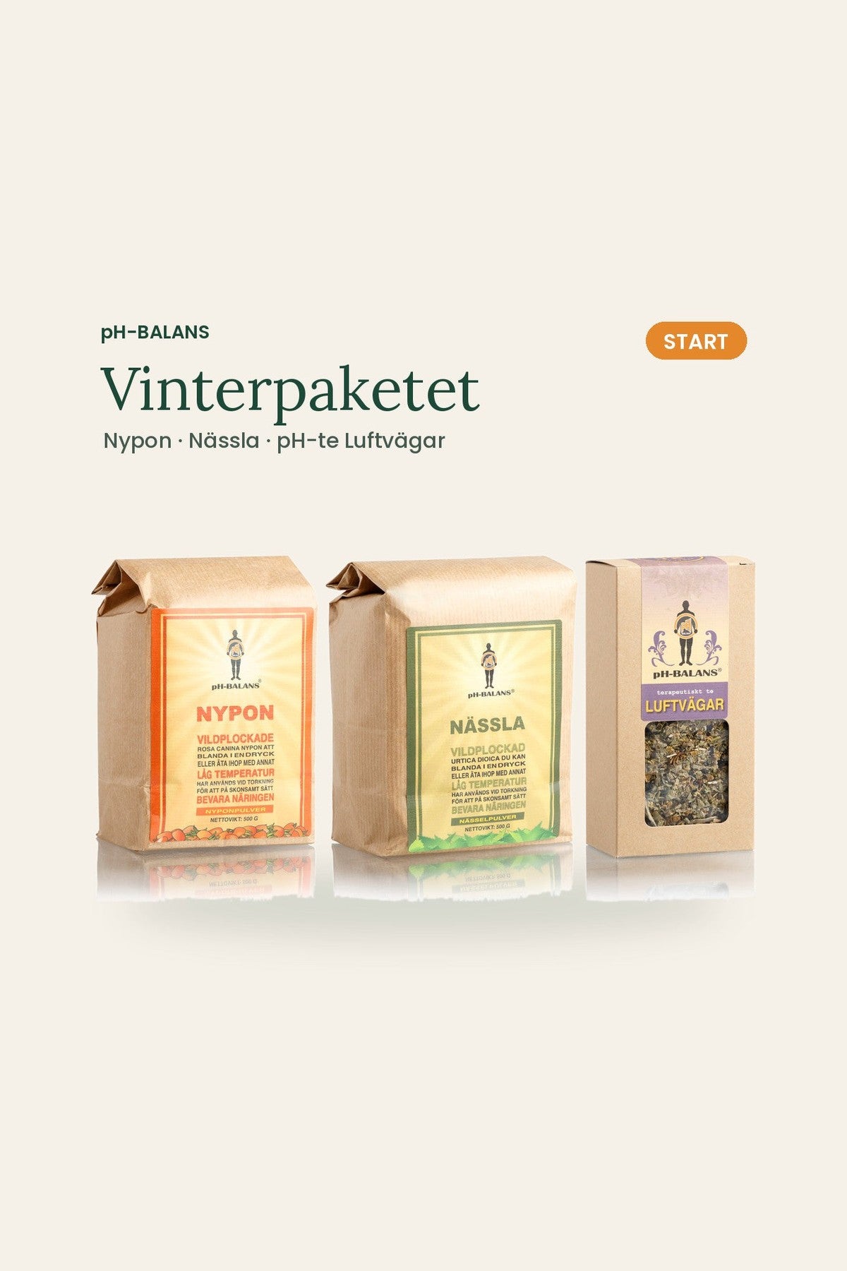 Vinterpaketet Start med Nypon, Nässla och pH-te Luftvägar